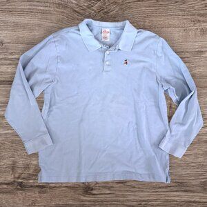 Disney Shopping Y2K Light Blue Embroidered Mickey Long Sleeve Polo Shirt XL